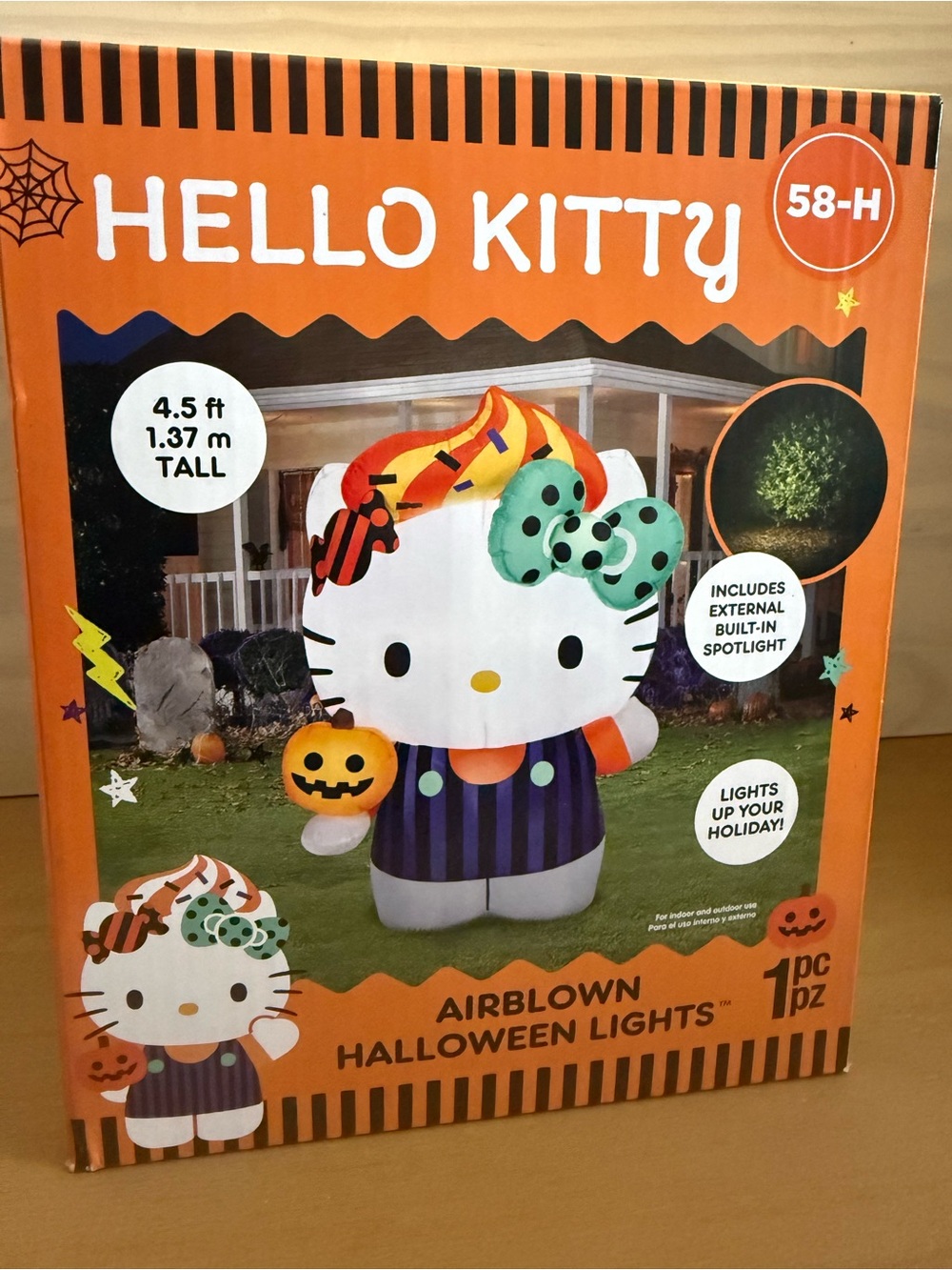 Sanrio Hello Kitty 4.5 ft Halloween Airblown Inflatable Light Up Outdoor Decor